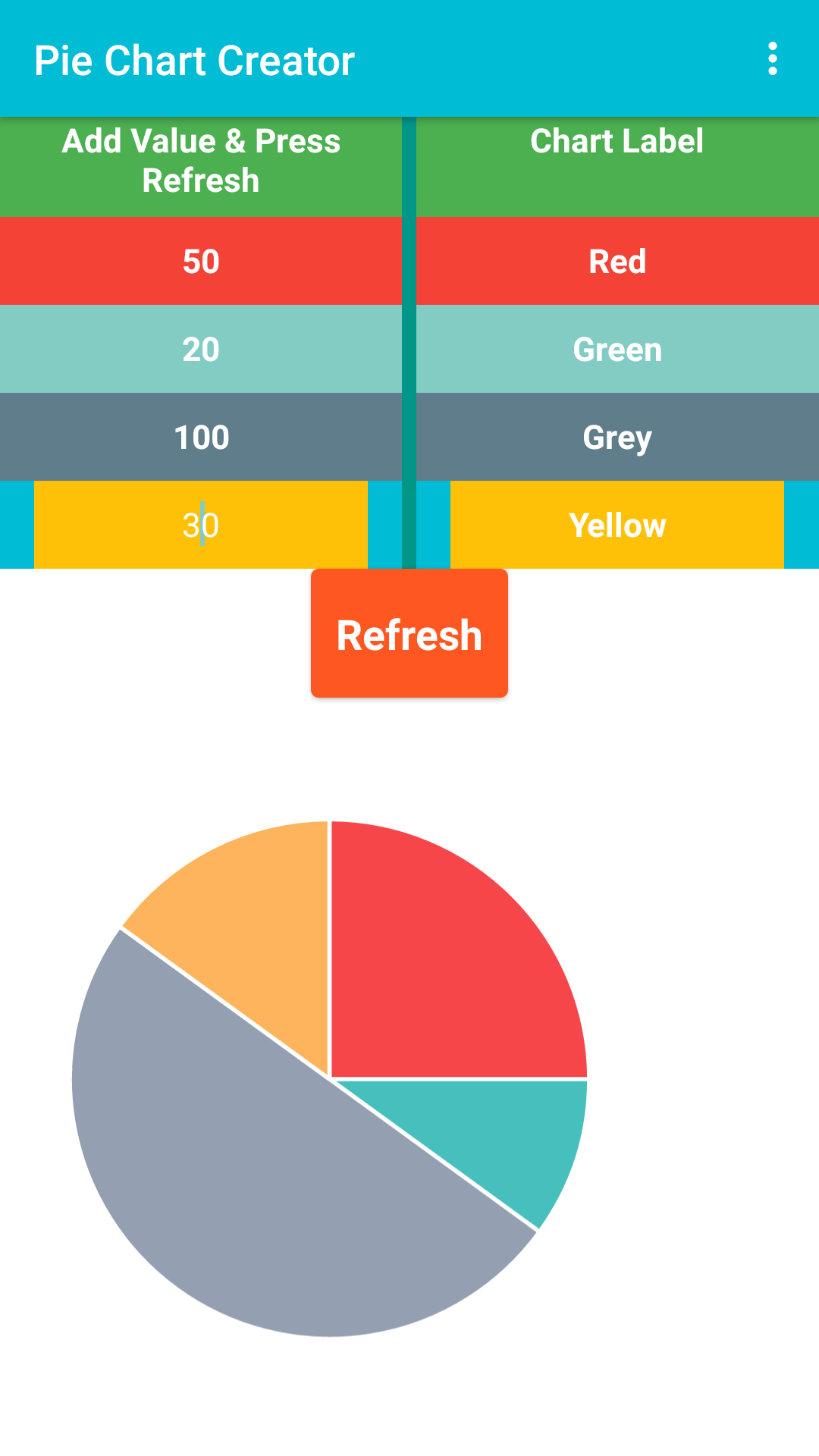 Pie chart maker App on Amazon Appstore