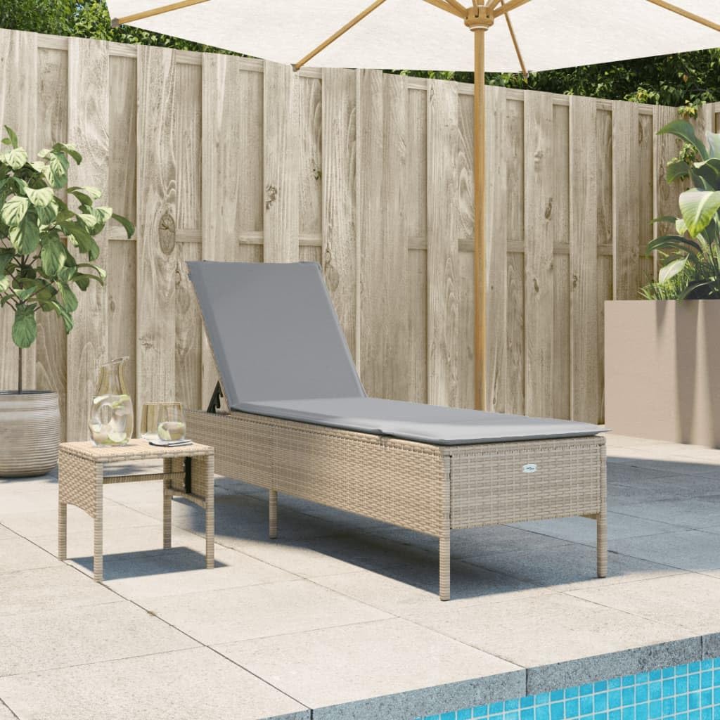 Bain de soleil en rotin PE et acier, chaise longue de jardin haut de gamme résistante à l'eau
