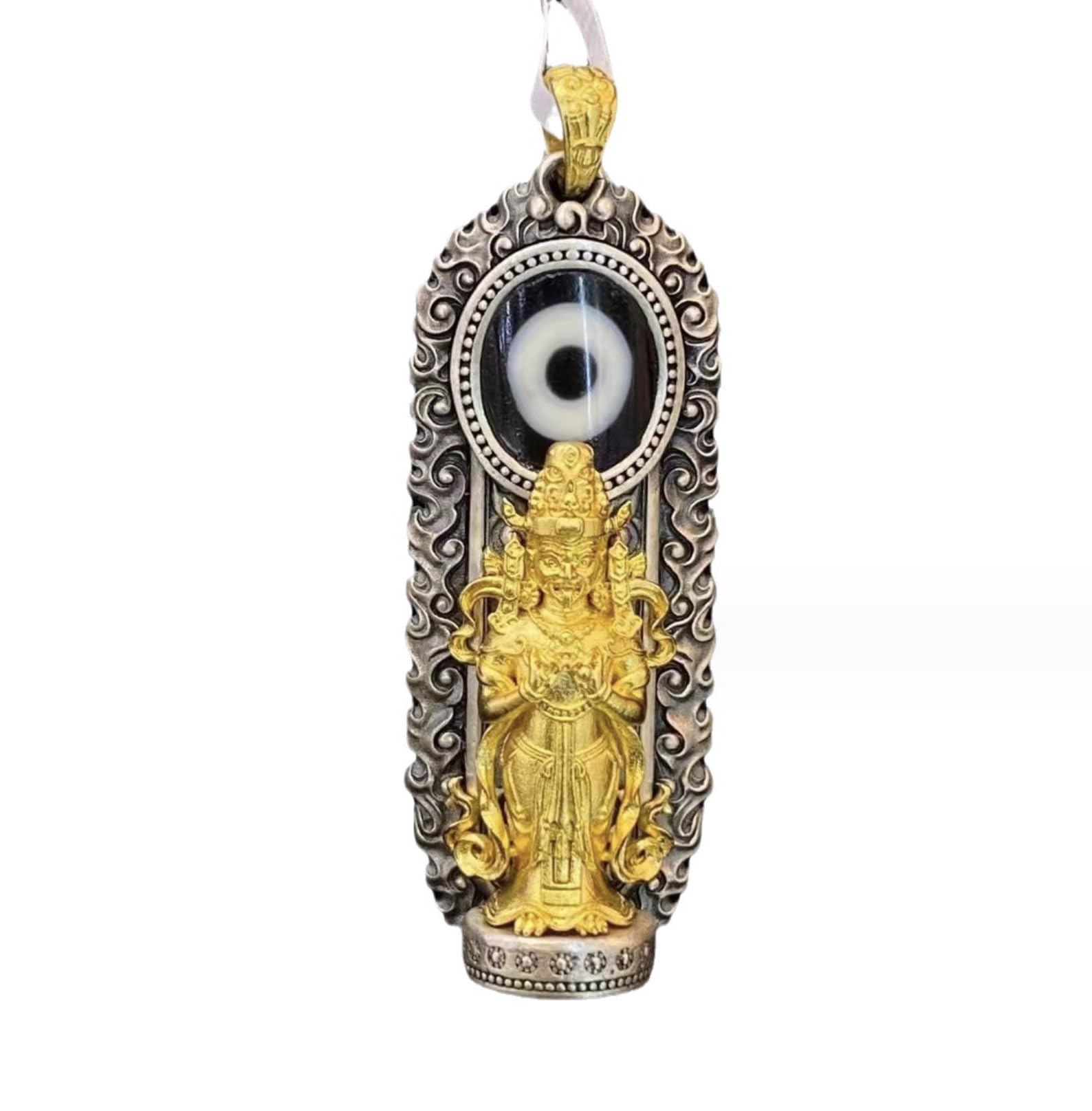 Tibet Tianzhu Zhajilam Tianzhu Wealth God Tianzhu Style Gold and Silver Pendant