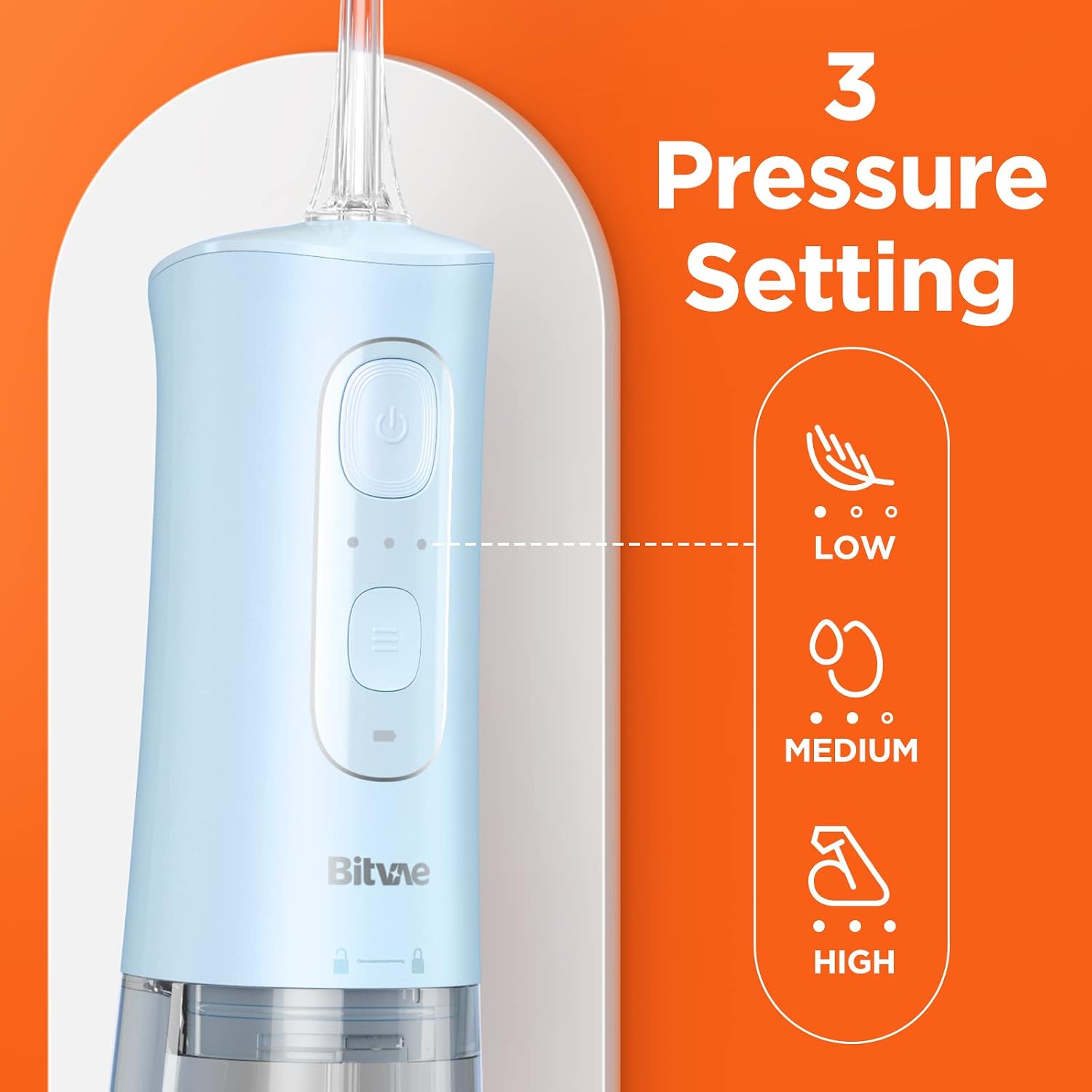 Bitvae Water flosser for Teeth, Cordless Water Teeth Cleaner Picks, IPX7 Waterproof Water Flosser, 3 Modes 6 Jet Tips, USB Rechargeable Water Dental Picks for Cleaning (Sky Blue)