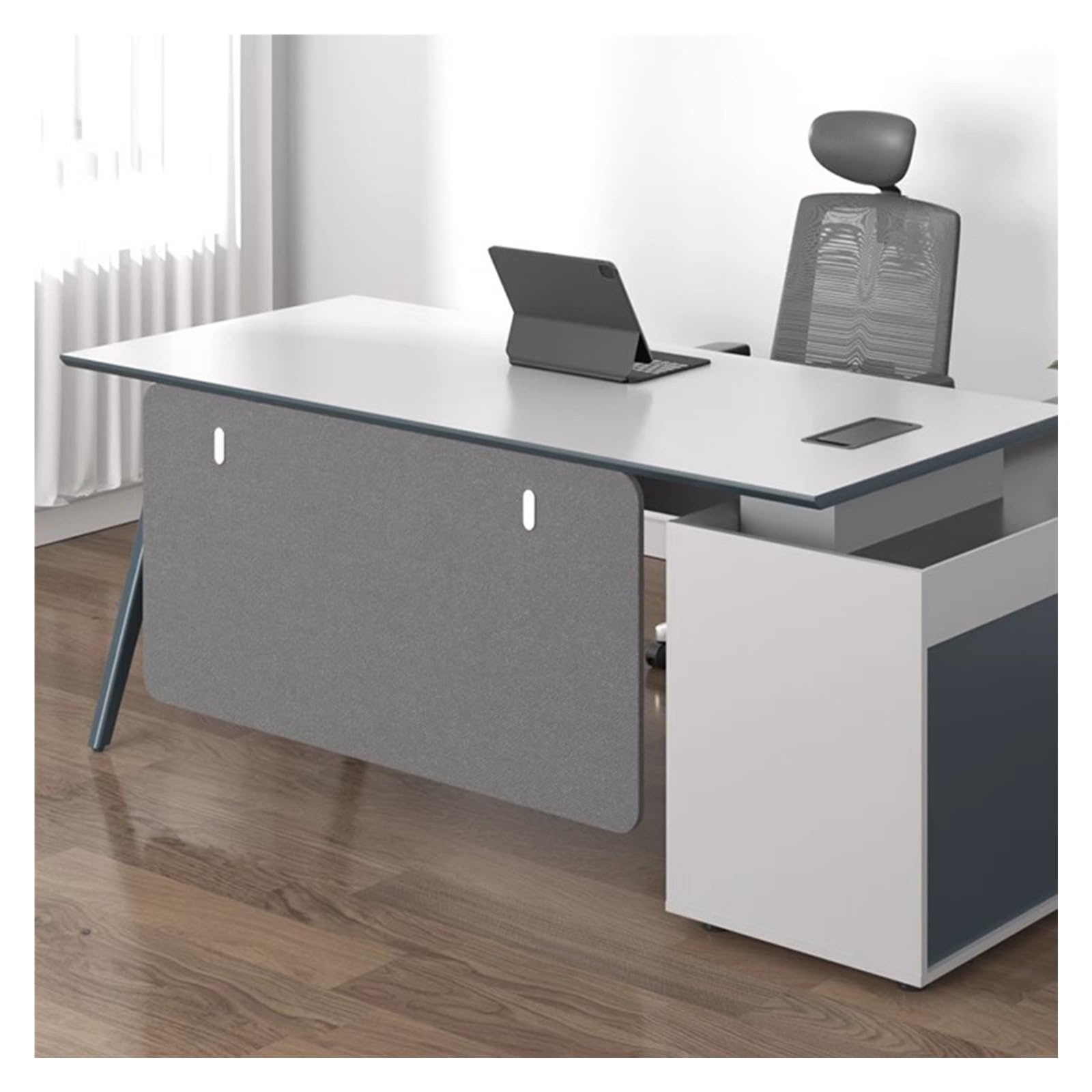 JYHHCYS Under Desk Privacy Panel, Universal Desk Divider Acoustic for Sit Stand Workstations 80 120 140 160 Cm, Office Desk Dividers Partitions Mount Over Or Under Yours Desk(Dark Grey,LxH 120x50 cm)