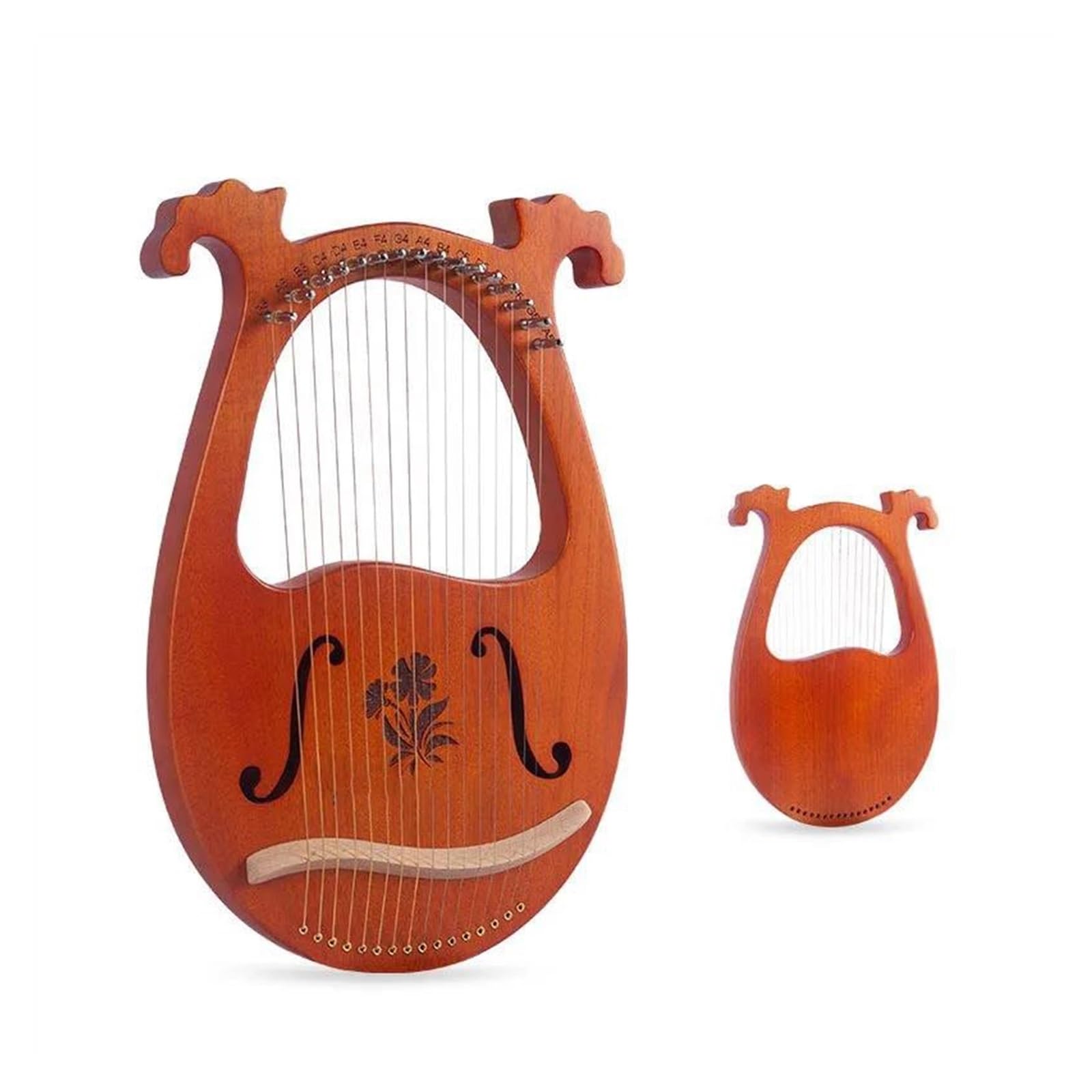 harfe instrument 16/19 Saiten Holz Mahagoni Harfe Klassisches Musikinstrument mit Tuning für Musikliebhaber Leicht zu erlernen(16C)