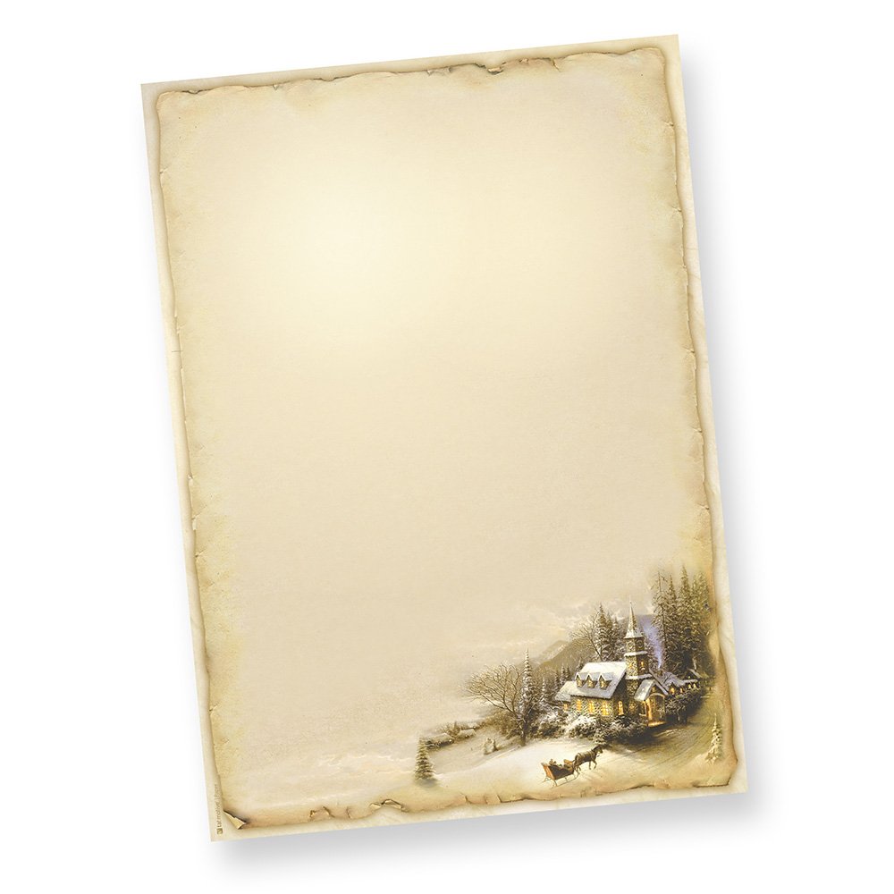 WINTERIDYLLE Weihnachtsbriefpapier (500 Blatt) Weihnachtliches Papier DIN A4 Briefpapier Weihnachten