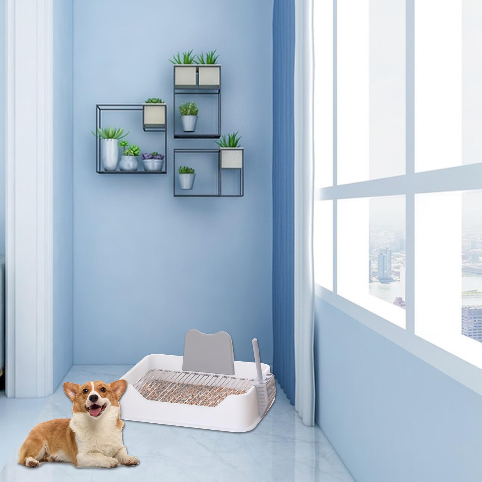 Vasca igienica per cani, accessori per animali domestici riutilizzabili e portatili, stazione per cani e da interni, per ufficio, soggiorno, balcone, esterno, appartamento, viaggi, terrazza
