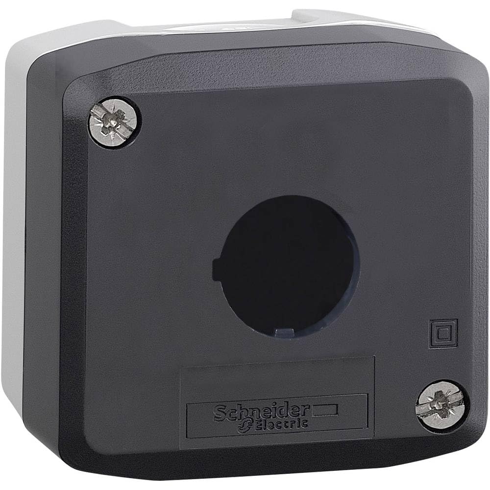 Schneider Electric Empty enclosure, plastic, dark grey lid, for push button Ø22, 1 cut-out