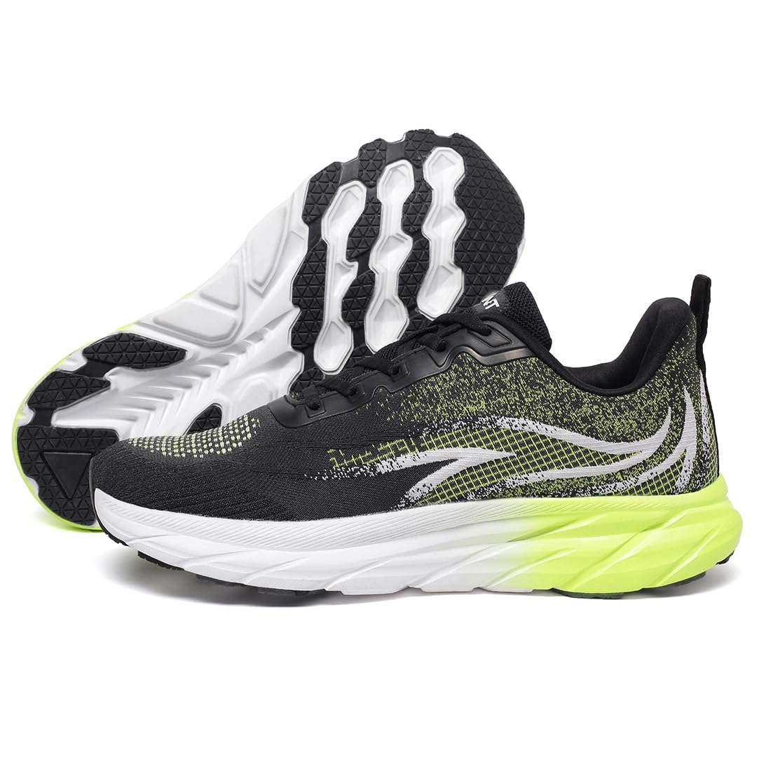 AVANT Men's SonicWave Running Shoes - Superior Cushioning, Enhanced Grip TPR Outsole, Superior Traction, Anti Skid, Lightweight, Shock Absorption Tech, Sports Footwear (AVMSH203CL02UK9_Black_UK9) 4