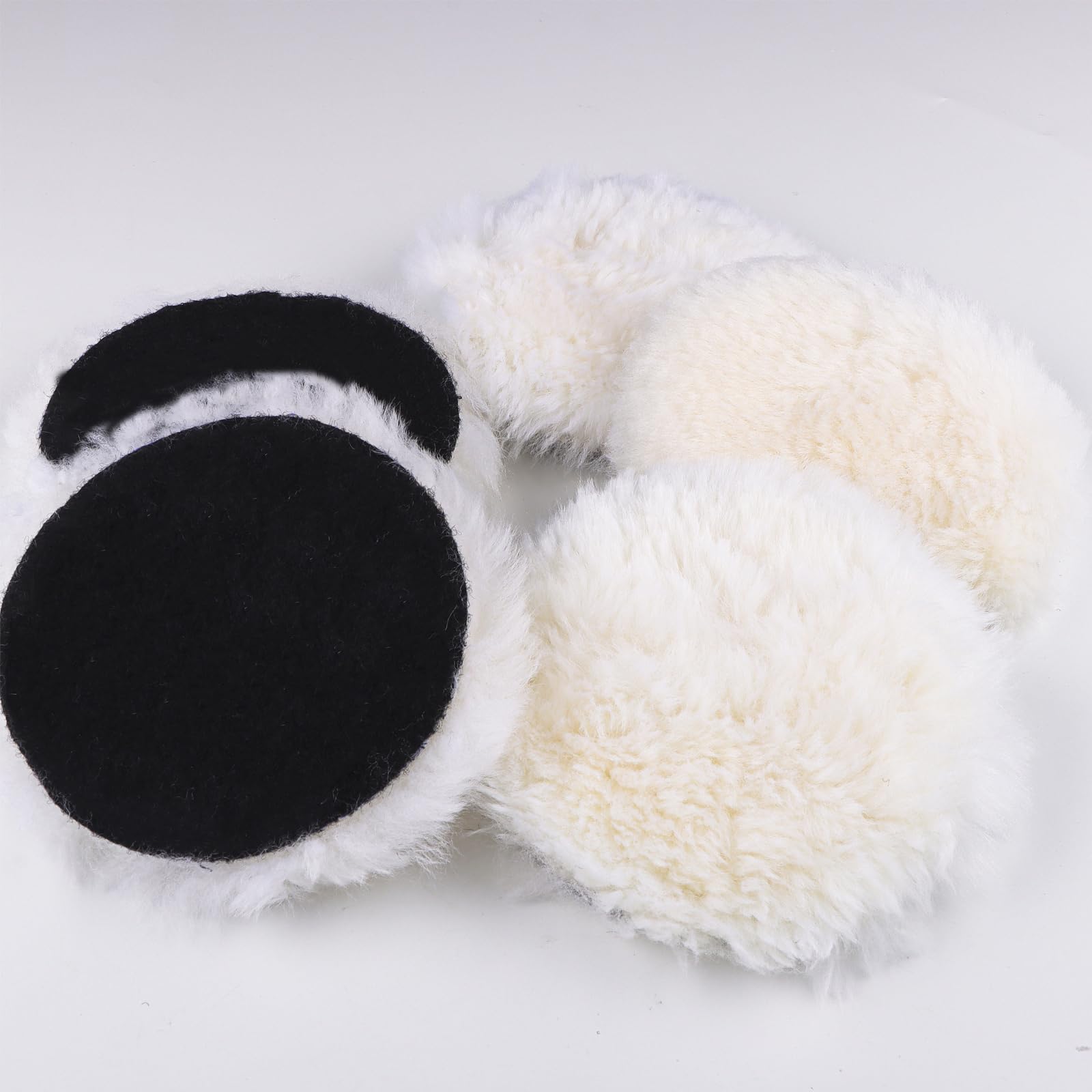 5 X tampone di lucidatura in lana 125 mm, disco di lucidatura del kit di lucidatura dell'auto, disco di lucidatura delle pelli per la lucidatura e la ceratura delle automobili