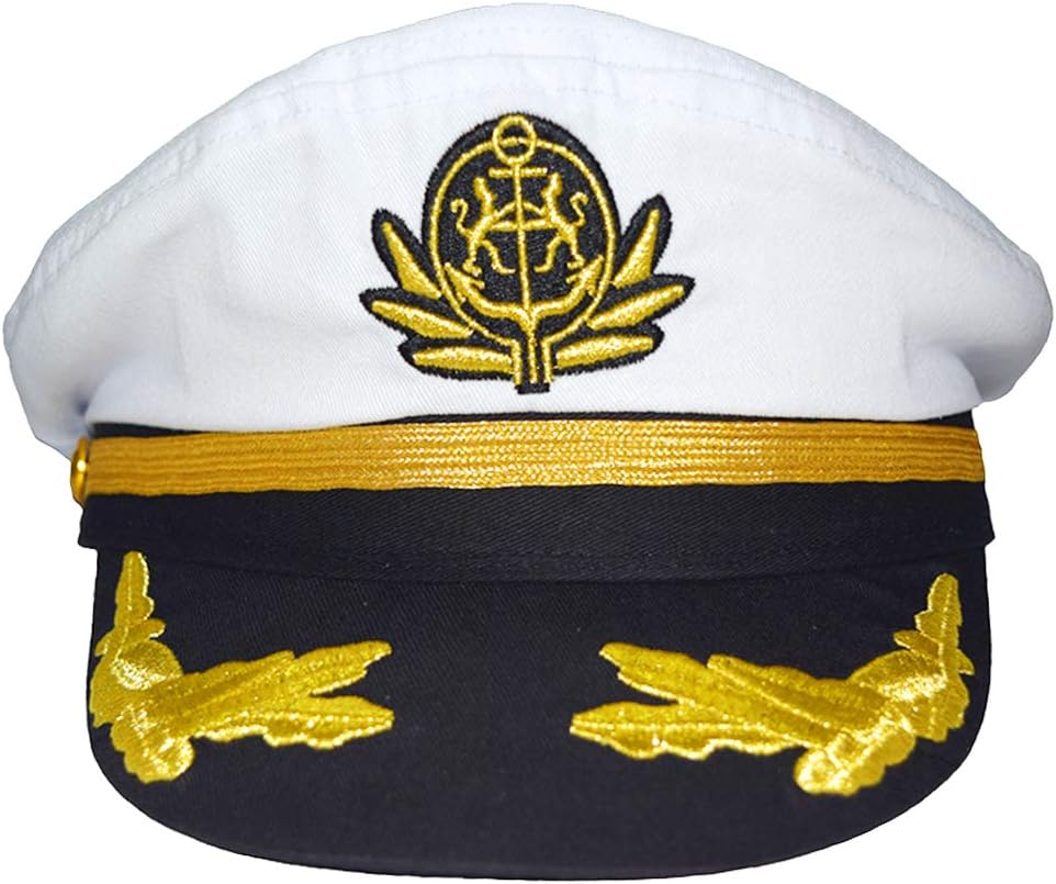 Men's Boat Admiral Captain Hat Snapback Embroidery Anchor Mariner Nautical Party Hats