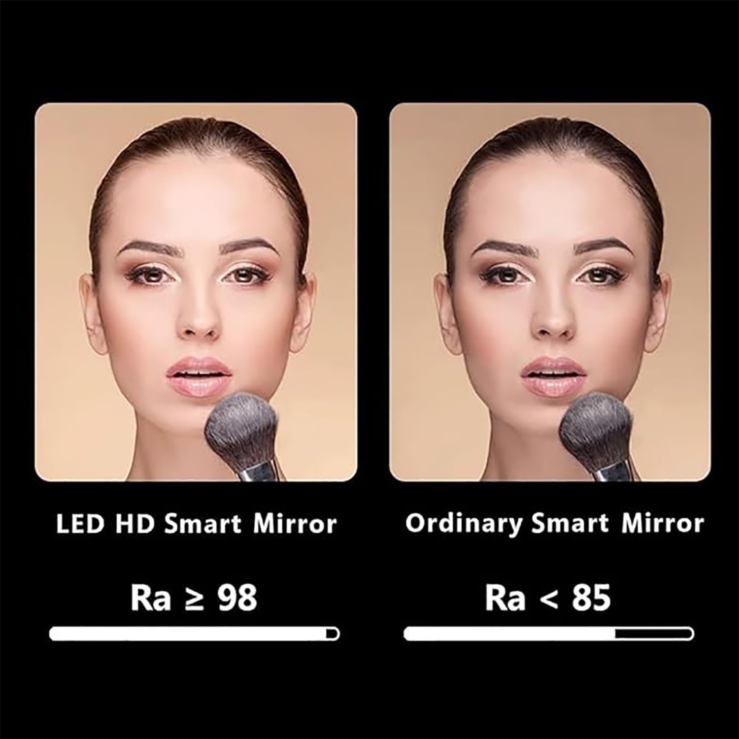 Oval LED Wandmontage Spiegel für Bad, Dimmbar 3 Farben Licht Kosmetikspiegel, Rahmenlos Dekospiegel, 60/70cm Badezimmerspiegel Antibeschlag(Frontlit,24"x32")