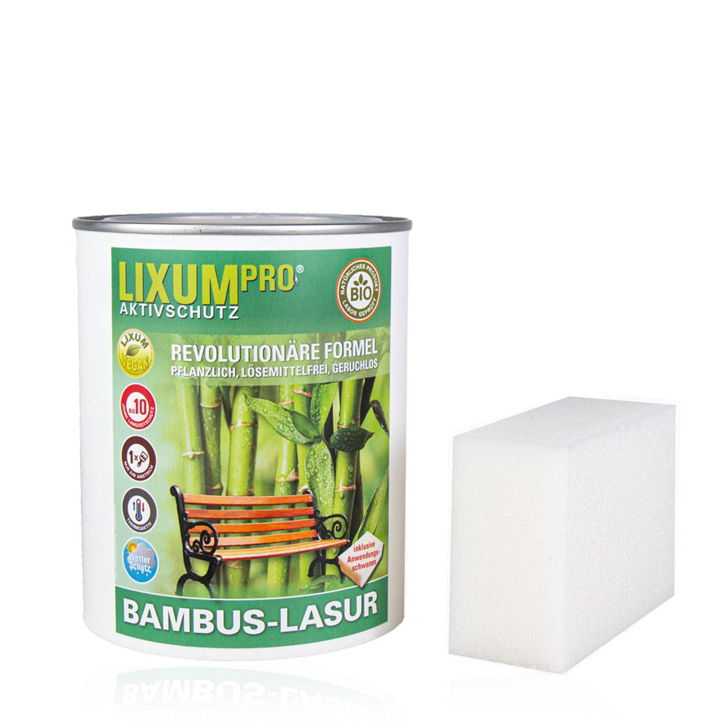 Lixum PRO 100% biologische & natrliche BIO Bambus Holzlasur - Holzschutz &  Holzpflege, (farblos) 500 ml = 15m : Amazon.de: Baumarkt