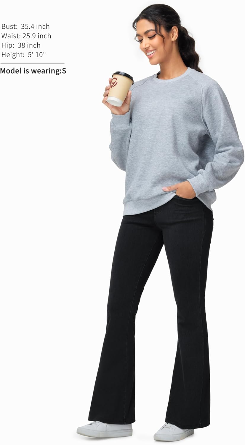 THE GYM PEOPLE Women's Stretchy Bell Bottom Jeans Wide Leg Breathable Pull On Flare Jeggings Pants with Pockets - Image 6