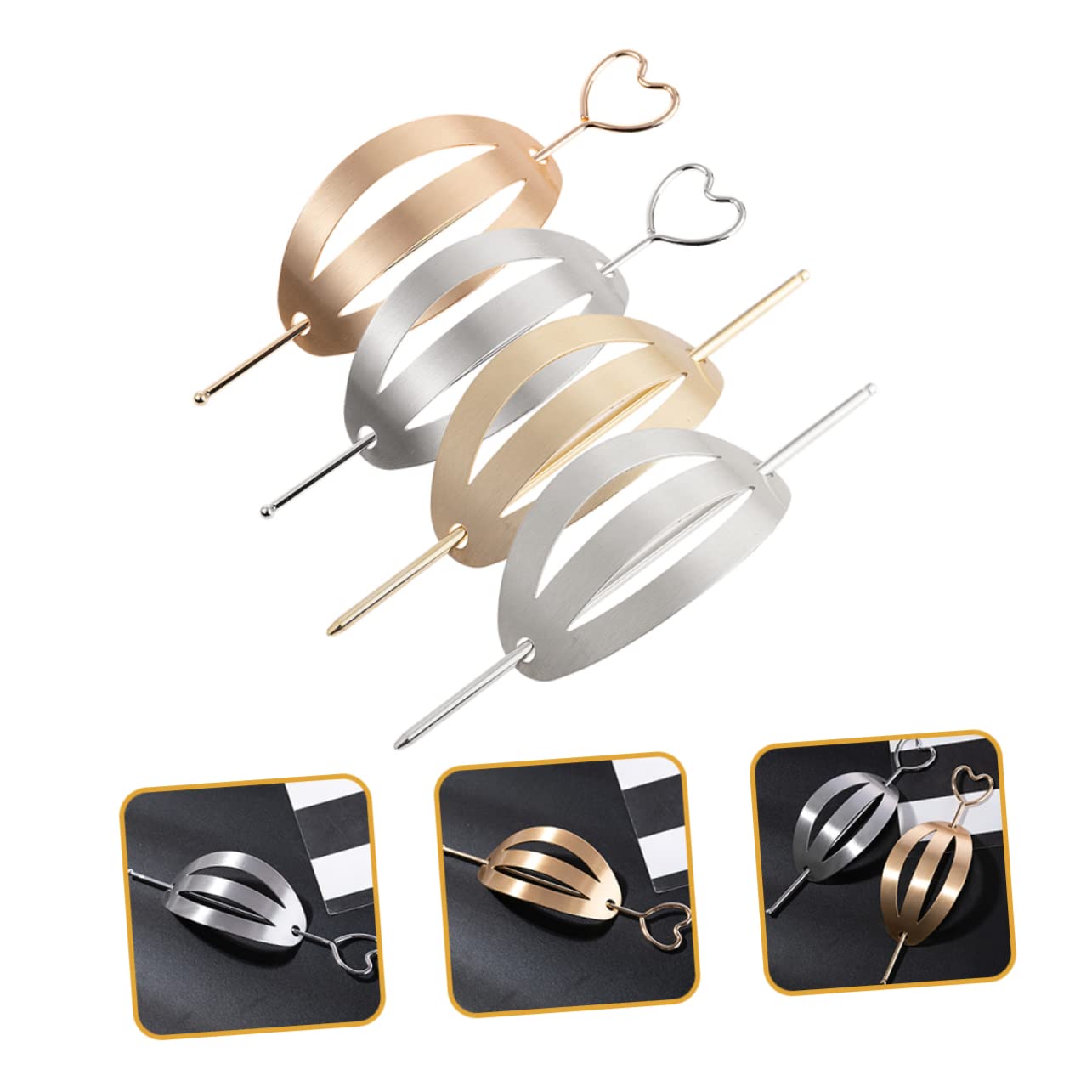 12stücke Teiliges Metall Haarnadeln Herzform Für Duttfrisuren Elegante Haaraccessoires Für Frauen Für Verschiedene Haarfarben Und Outfits Langlebig Und Leicht