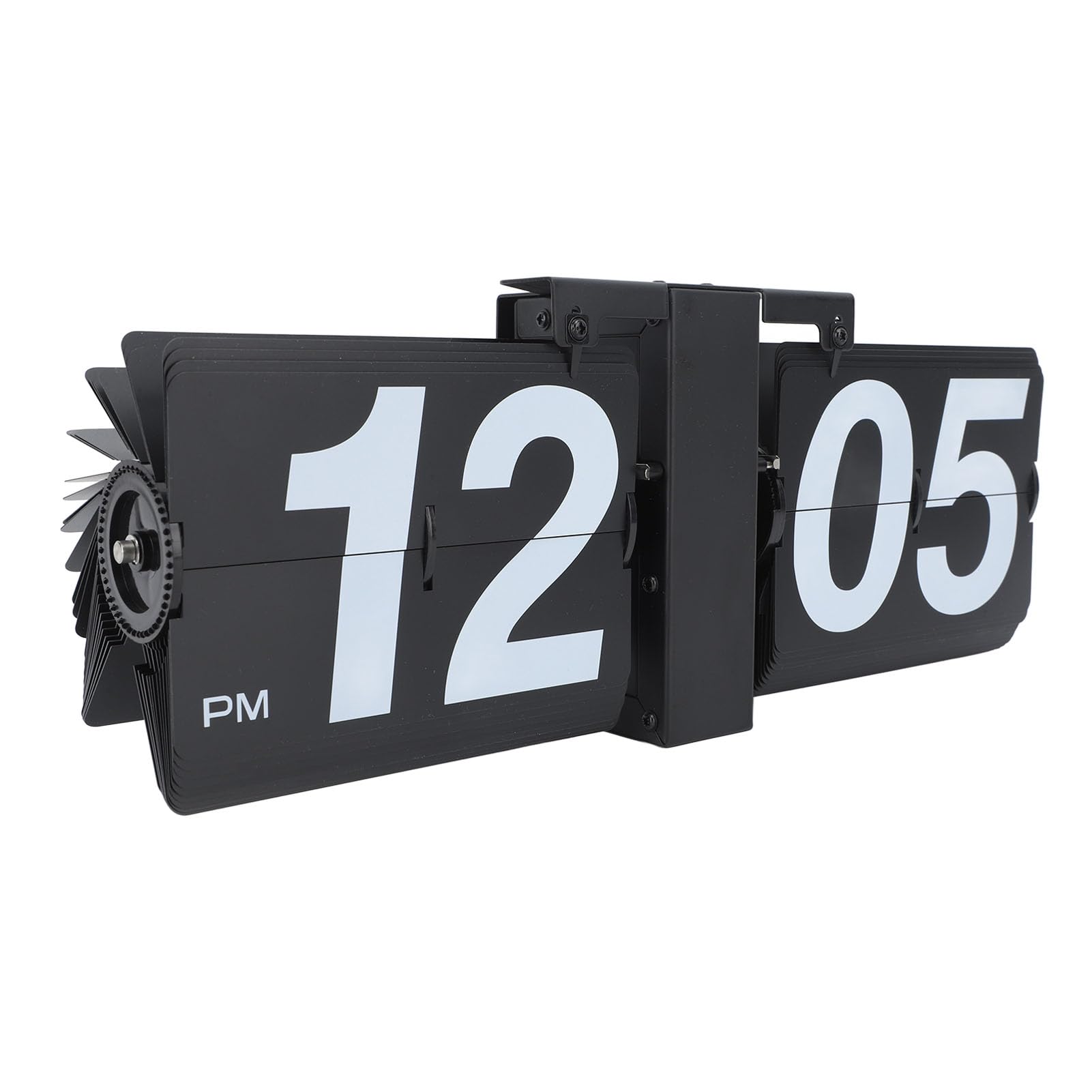 Retro Flip Clock, Flip Clock Vintage Pagina Draaiende Klok Batterijaangedreven Interne Versnelling Bediende Flip Down Klok Mechanische Digitale Flip Bureauklok voor Thuiskantoor