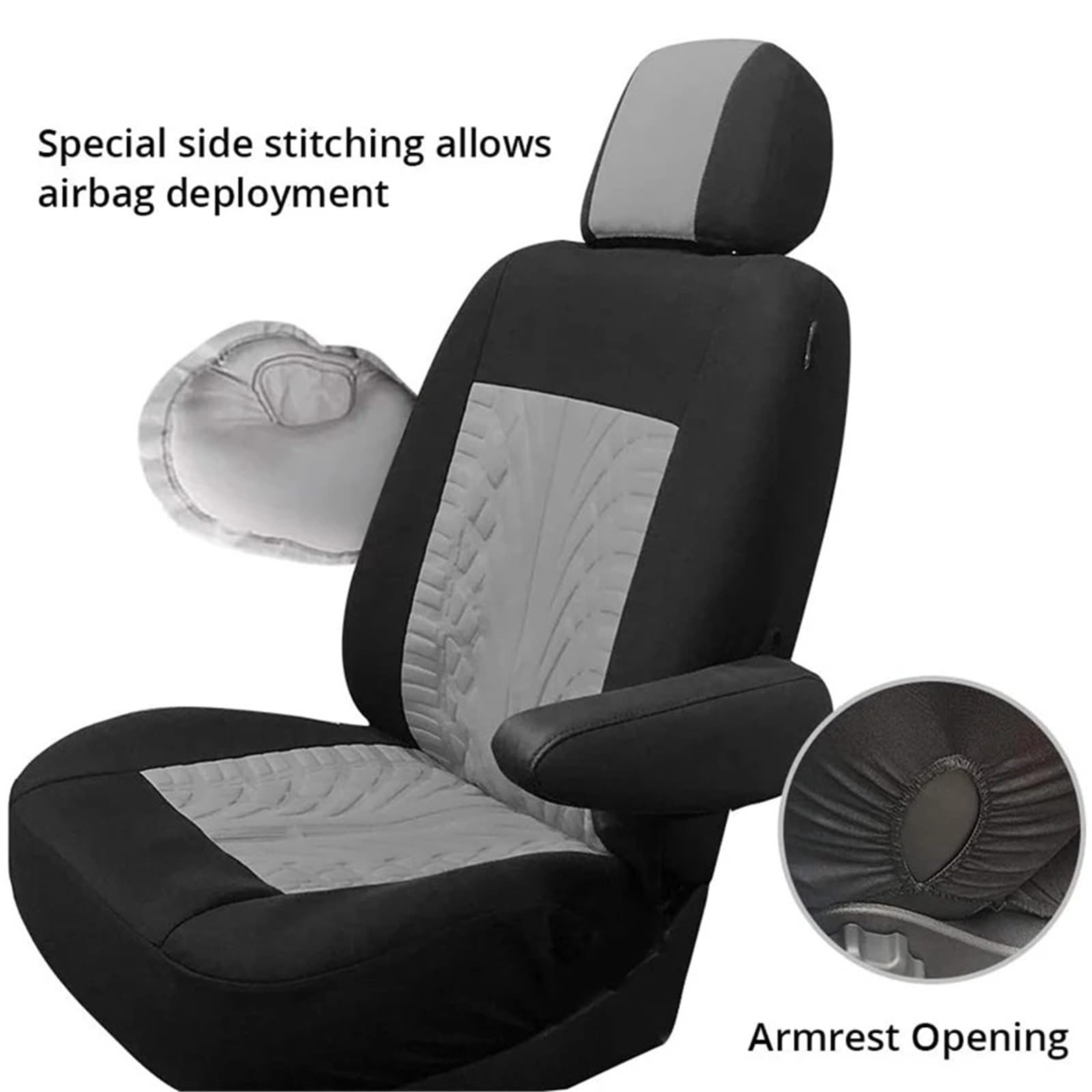 Autositzbezüge Set Universal Sitzbezüge Sitzbezüge Für LKW Van Bus Van Bus Fahrer Und Beifahrer 2+1 Sitzbezüge Einzel Und Doppel Vordersitz Auto Schonbezüge(PU Black Style)