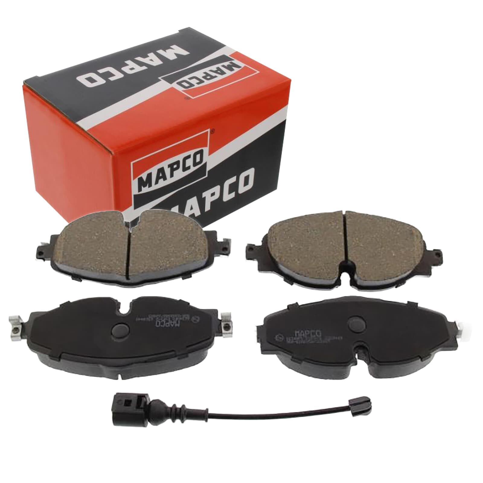 MAPCO Juego de pastillas de freno Delantero con contacto avisador de desgaste 6634HPS Juego de pastillas de freno Compatible con VW Golf 7 Hatchback 5G1, BQ1, BE1, BE2 Passat B8 Variant 3G5, CB5