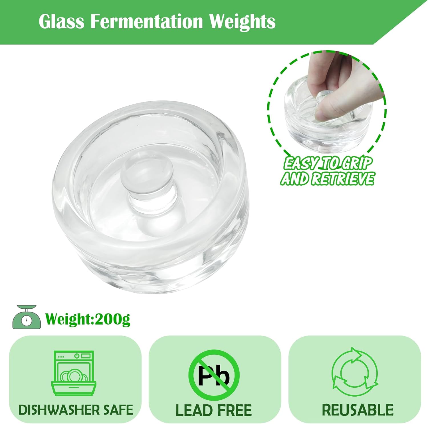 32 oz Mason Jar Fermentation Kit, 2 Pack Fermentation Jars, Fermentation Lids, Fermenting Weights and Airlocks, Complete Fermenting Kit for Making and Storing Sauerkraut(Pack of 2) - Image 6