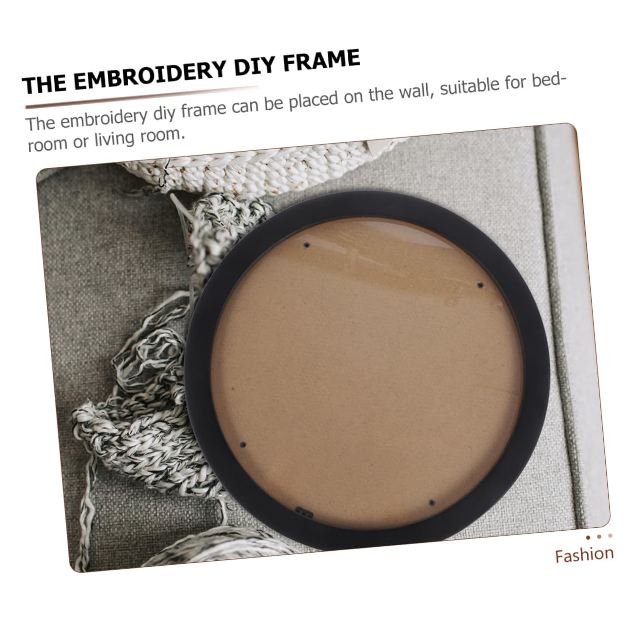 Cabilock Round Embroidery Display Frame Black Craft Embroidery Frame Decorative Hoop for Home