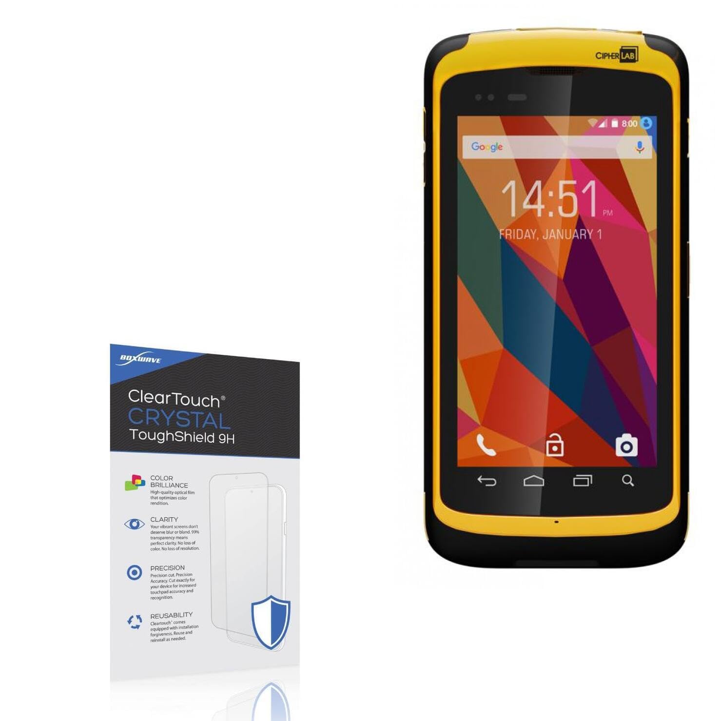 BoxWave Screen Protector Compatible with Cipherlab RS50 - ClearTouch Crystal ToughShield 9H (2-Pack), Clear 9H Tough Flexible Film Screen Protector