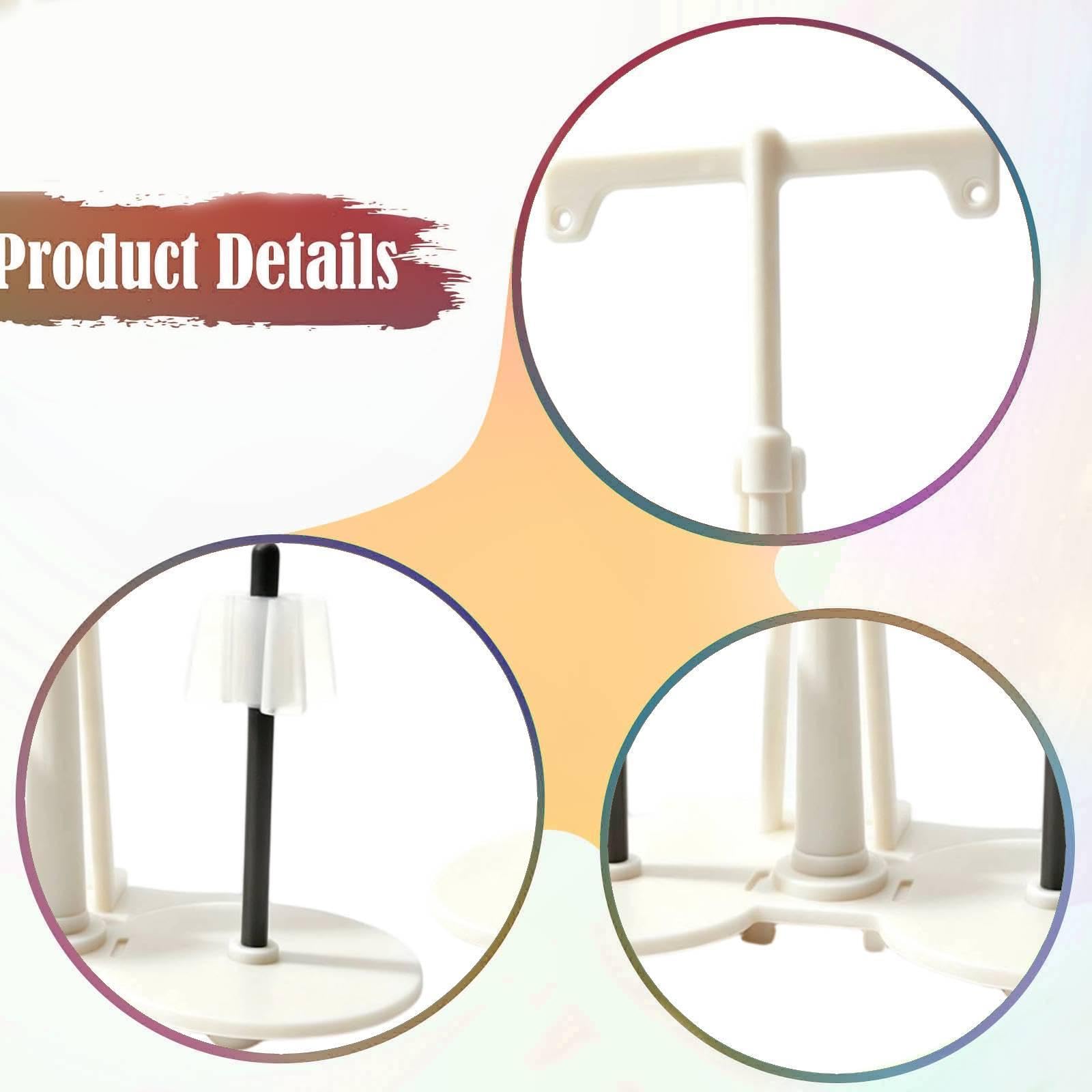 Soporte Doble para Carretes de Hilo, Equipo de Almacenamiento, Soporte Versátil para, Soporte para Carretes para Entusiastas del Bordado Y El, Blanco, Individual