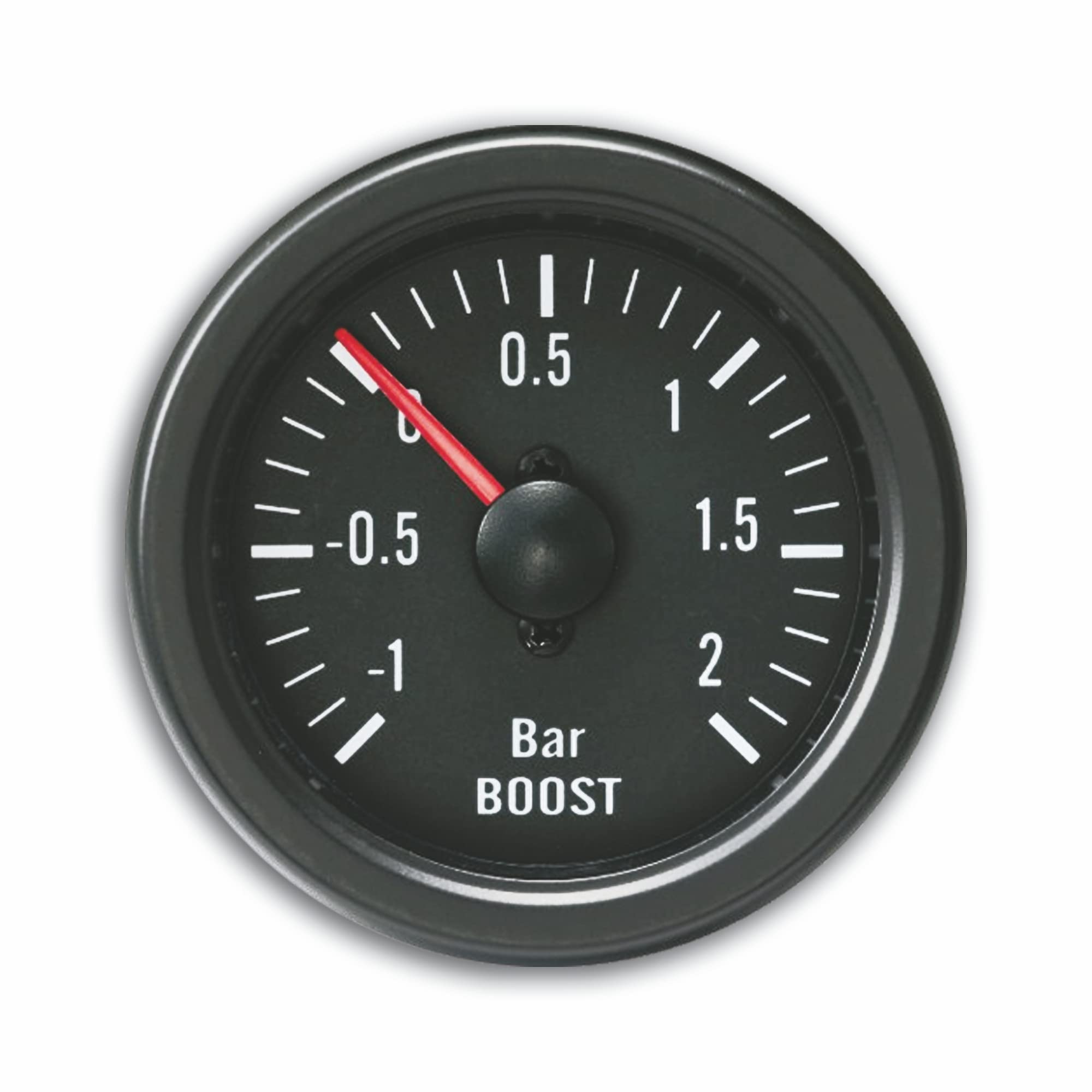 JOM Car Parts & Car Hifi GmbH 21110V Zusatzinstrument Youngtimer, Ladedruckmesser, Boost, schwarz Ø52mm