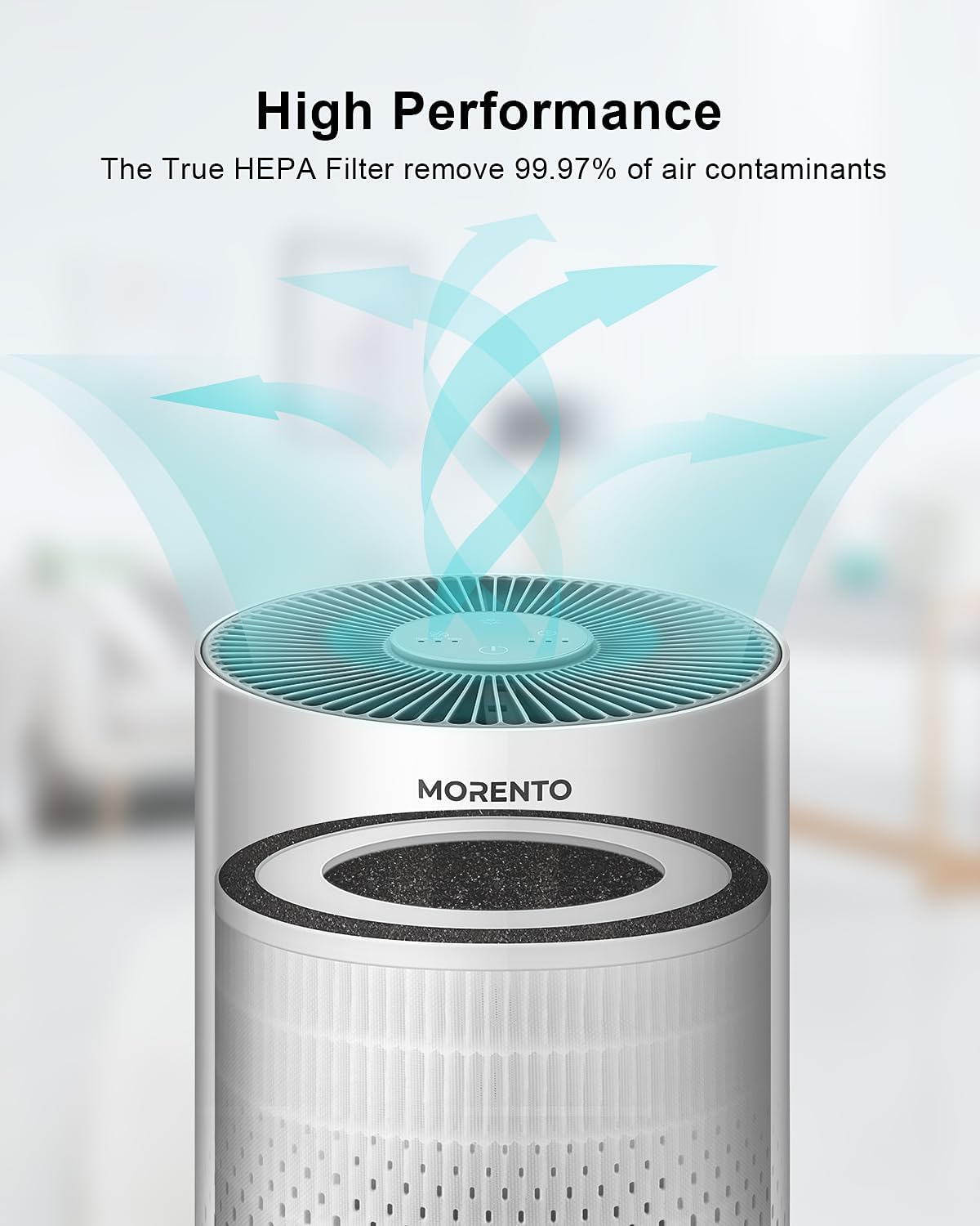 MORENTO KILO Air Purifier Replacement Filter, 3-In-1 Ture HEPA Filter, Efficiency Activated Carbon, for MORENTO Kilo Air Purifier (2 Pack) - Image 4