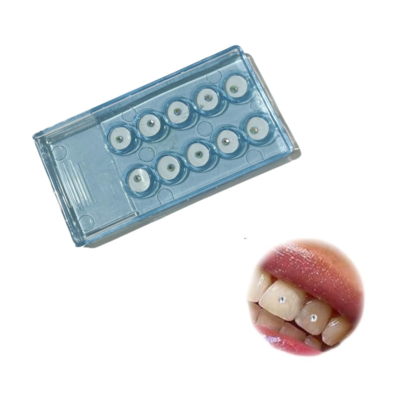 Angelkiss 10 pezzi 2 mm denti denti cristallo ornamenti denti gioielli gioielli decorazione unghie gioielli (colorati)