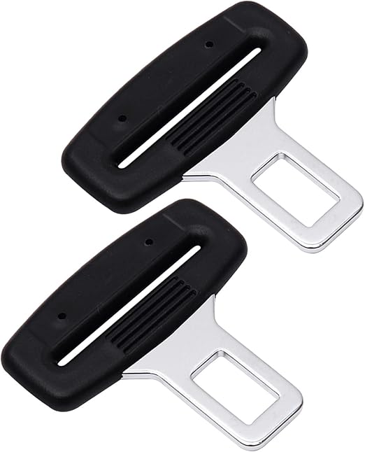 2PACKS Seat Belt Clip, Car Seat Belt Silencer Metal Tongue, General
