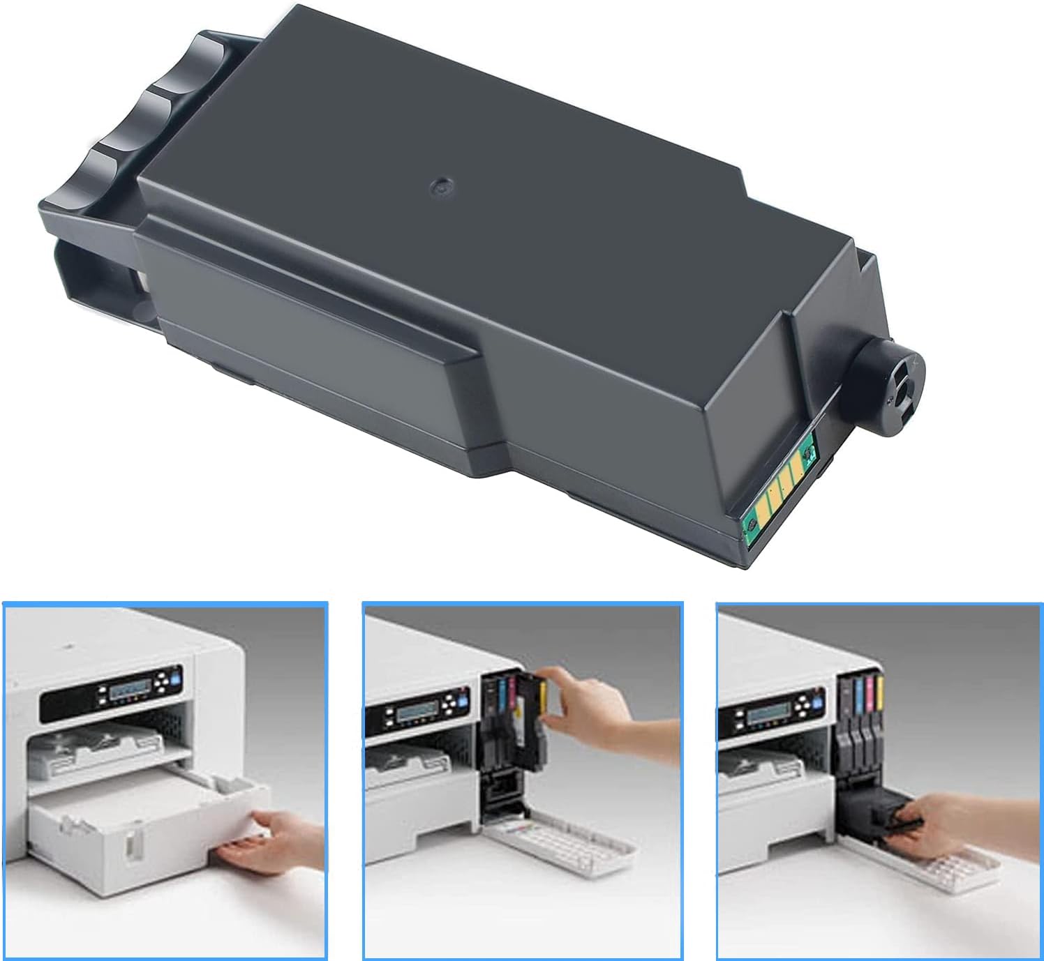SG500 Sublimation Ink Cartridge (4-Pack) & GC41 Waste Ink Box Compatible with Sawgrass SG500/SG1000 Printers