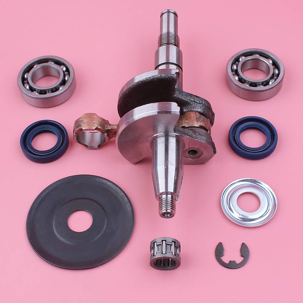Cigüeñal de 10 mm, for STIHL MS180 018 MS 180, cojinete de manivela, sello de aceite, cojinete de aguja, arandela, pieza de repuesto for motosierra Kit de sello de aceite para motosierra