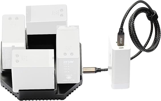 USB C Super Fast Charger Smart 4 Channel Station with PD 100W GaN Fast Charger Compatible with Sony NP F970, F550, F570, F750, F980, F770, F960, F530, F330,FM500H