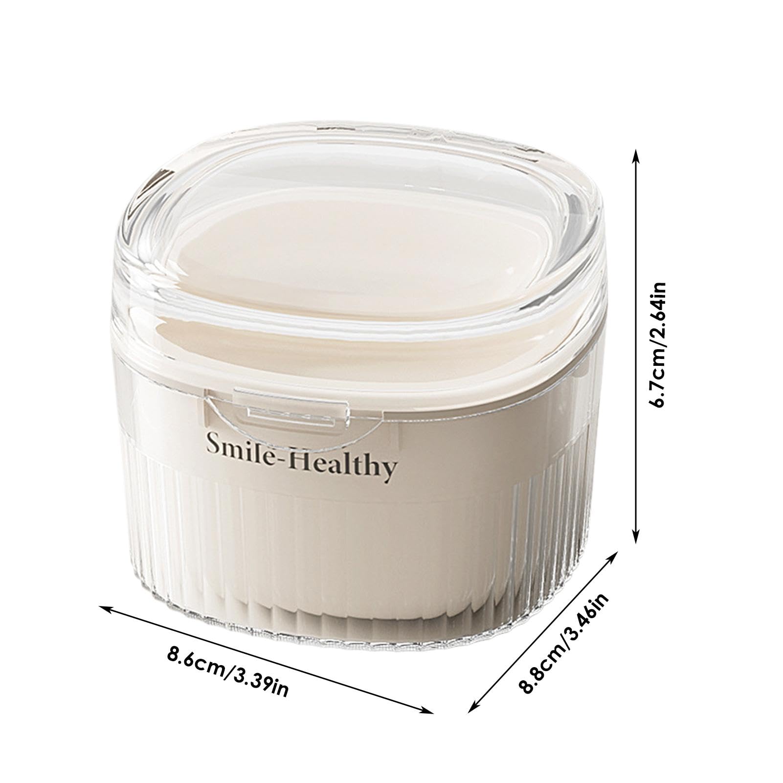 Household Braces Cleaning Box - Retainer Case | Denture Box | Denture Bath Case | Retainer Case with Drainage Holes - Sealing Portable Denture Box for Braces Dentures Hygiene and Safety