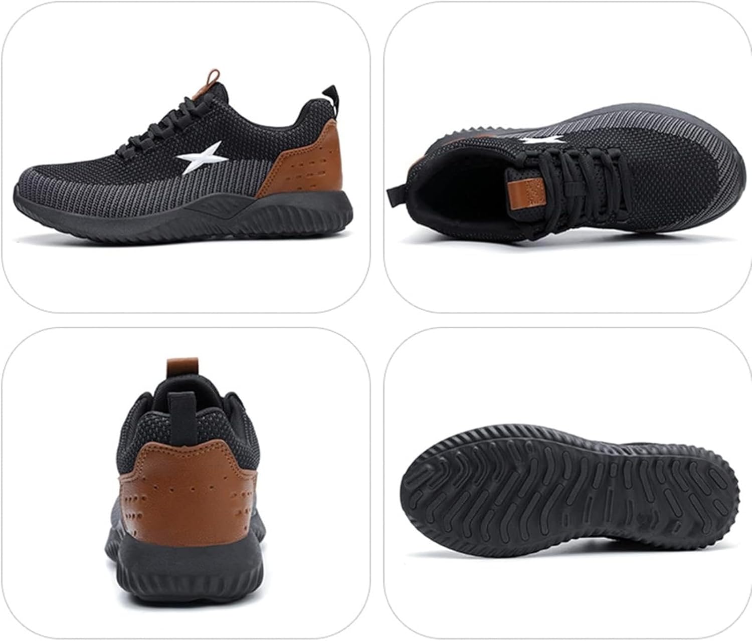 [LUCACO] 鋼先芯入り 鋼板 安全靴 あんぜん靴 安全シューズ ニット 防刺 滑り止め スニーカー 踏み抜き防止 釘踏み抜き防