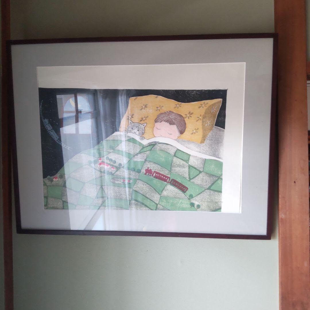 版画絵額 孫お休みなさい 8月セール 版画絵額 孫お休み
