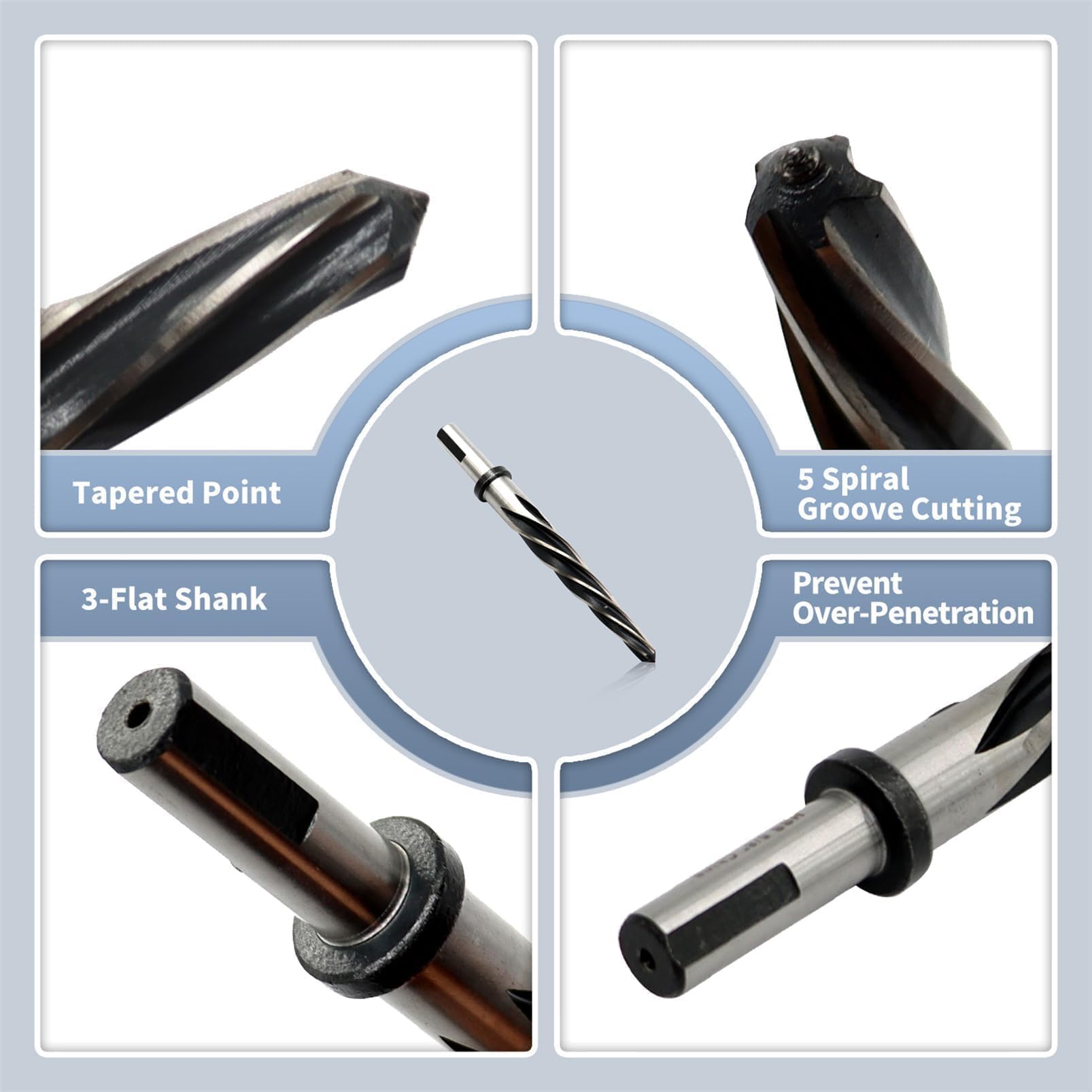 HSS Taper Reamer Set - 3/8" to 3/4" -2