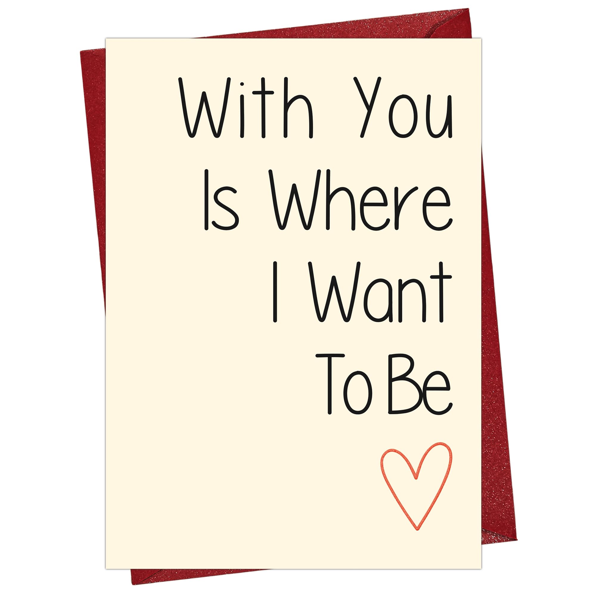 Cheerin Romantic Love Card with Envelope - Anniversary Card for Him and Her - Sweetest Day Cards for Husband, Wife, Girlfriend, Boyfriend and Fiance -