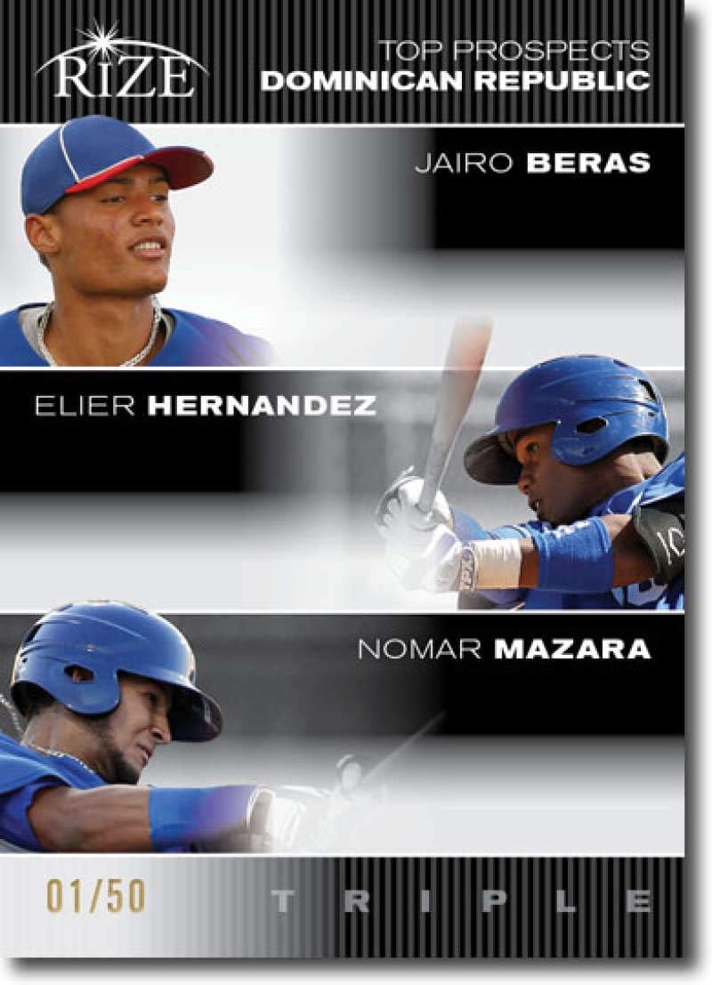 2012 Leaf Rize Draft Black Top Prospects Triple #MS-JS-BB Miguel Sano/Jorge Soler/Byron Buxton Twins Power Hitters (Rookie/Prospect Insert Paragon Card) MLB Baseball Card /50 NM-MT