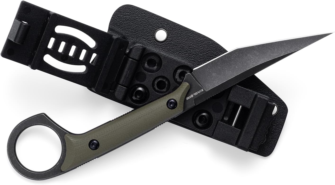 KS527 Fixed Blade Knife, D2 Blade G10 Handle for Men Women, with Kydex Sheath, Utility Knife for EDC Survival Hiking Camping Outdoor Everyday (Green) - Image 5