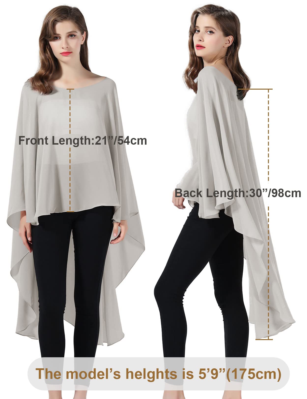 BEAUTELICATE Scialle Coprispalle Chiffon Donna Elegante Stola Cape Mantello per Sposa Estivo Cerimonia Matrimoni Cerimonia Festa