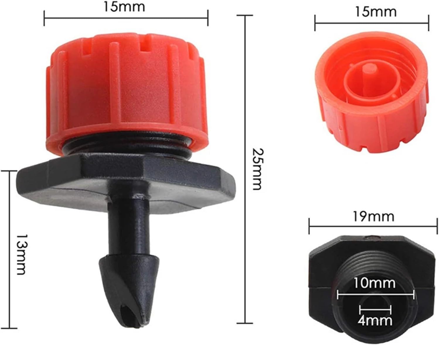 Drip Irrigation Emitters 400pcs 8 Hole Adjustable Irrigation Dripper Sprinkler Emitter Dripper Micro Drip Irrigation Sprinkler for Drip Irrigation System(Red)
