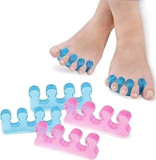 2 pairs Gel Toe Separators for Separation Toenails - Overlapping Toes Alignment,Pedicure Toe Spacers,Bunions,Big Toe Corre...