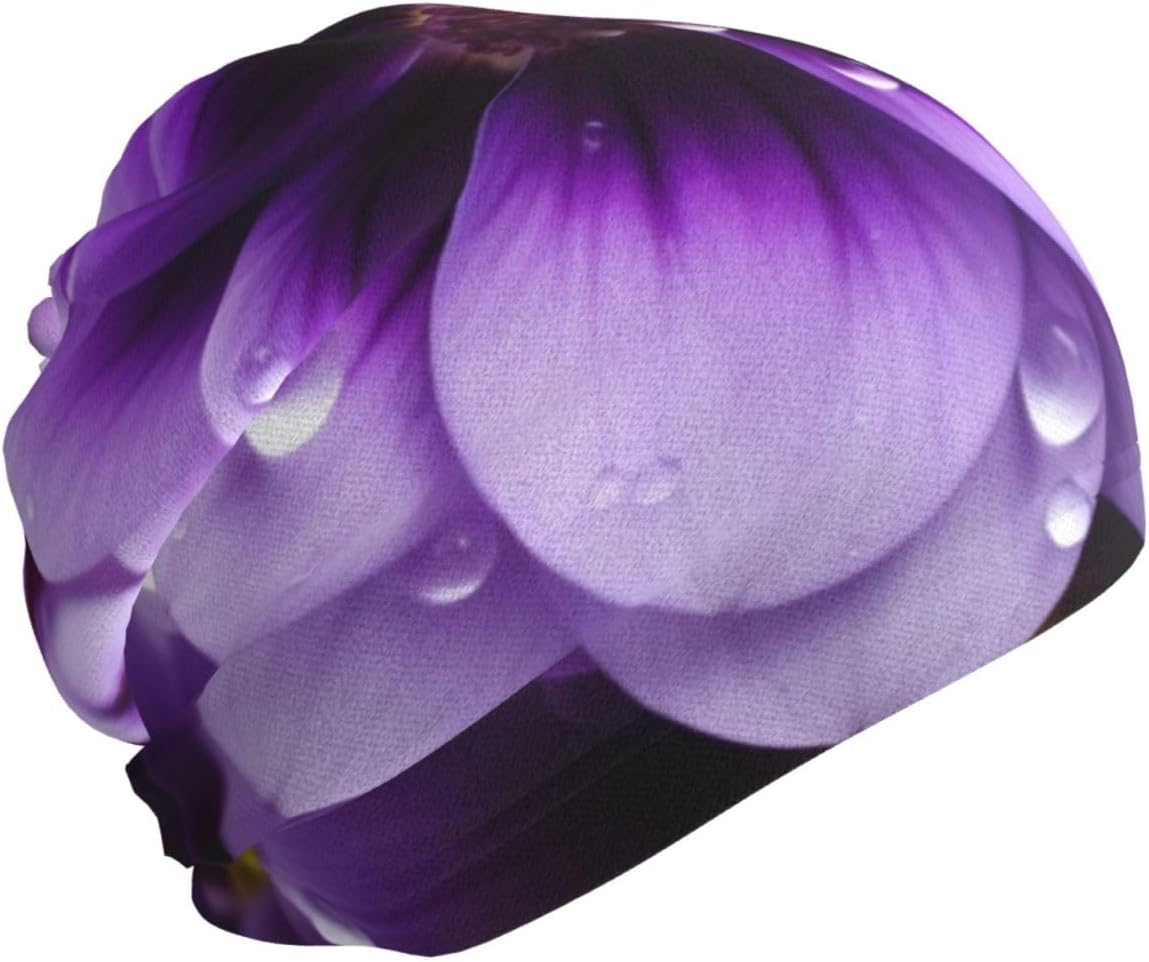 Neck Warmer Winter, Purple Flower Print For Cold Weather Winter Face Mask,Thick Warm Neck Gaiter Face Scarf,For Men Women Skiing Cycling - With Rope