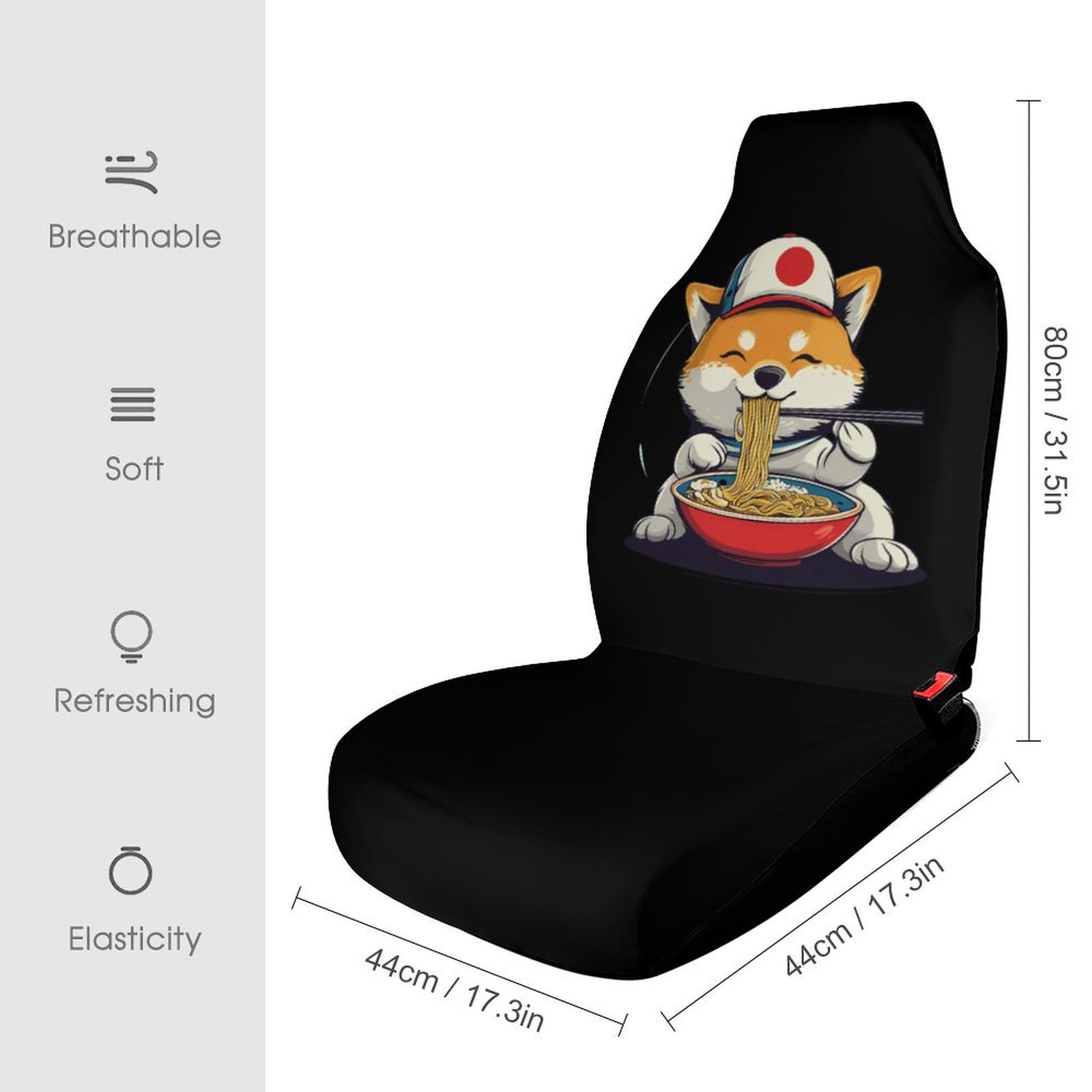 Shiba Dog Japanese Ramen Car Seat Covers Universal Car Front Seats Protector Auto Interior Accessories 1PCS