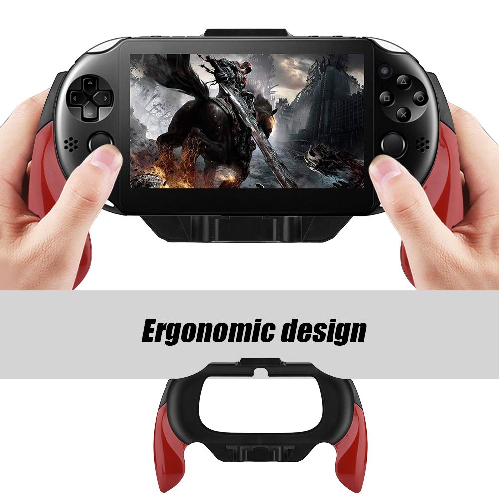 Staffa di Presa ABS Gamepad con Impugnatura Comoda, Resistente, Antiscivolo, Antiurto e Resistente al Sudore, ECC, Adatto per Sony PSV PS Vita 2000 (Rosso).(Rosso)