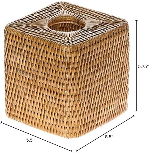 Miniatura 5 de Kouboo La Jolla Rattan Round Waste Basket with Lid & Plastic Insert, 2 Gallon Woven Wastebasket & Home Decor, Honey Brown & 1030055 La Jolla Rattan