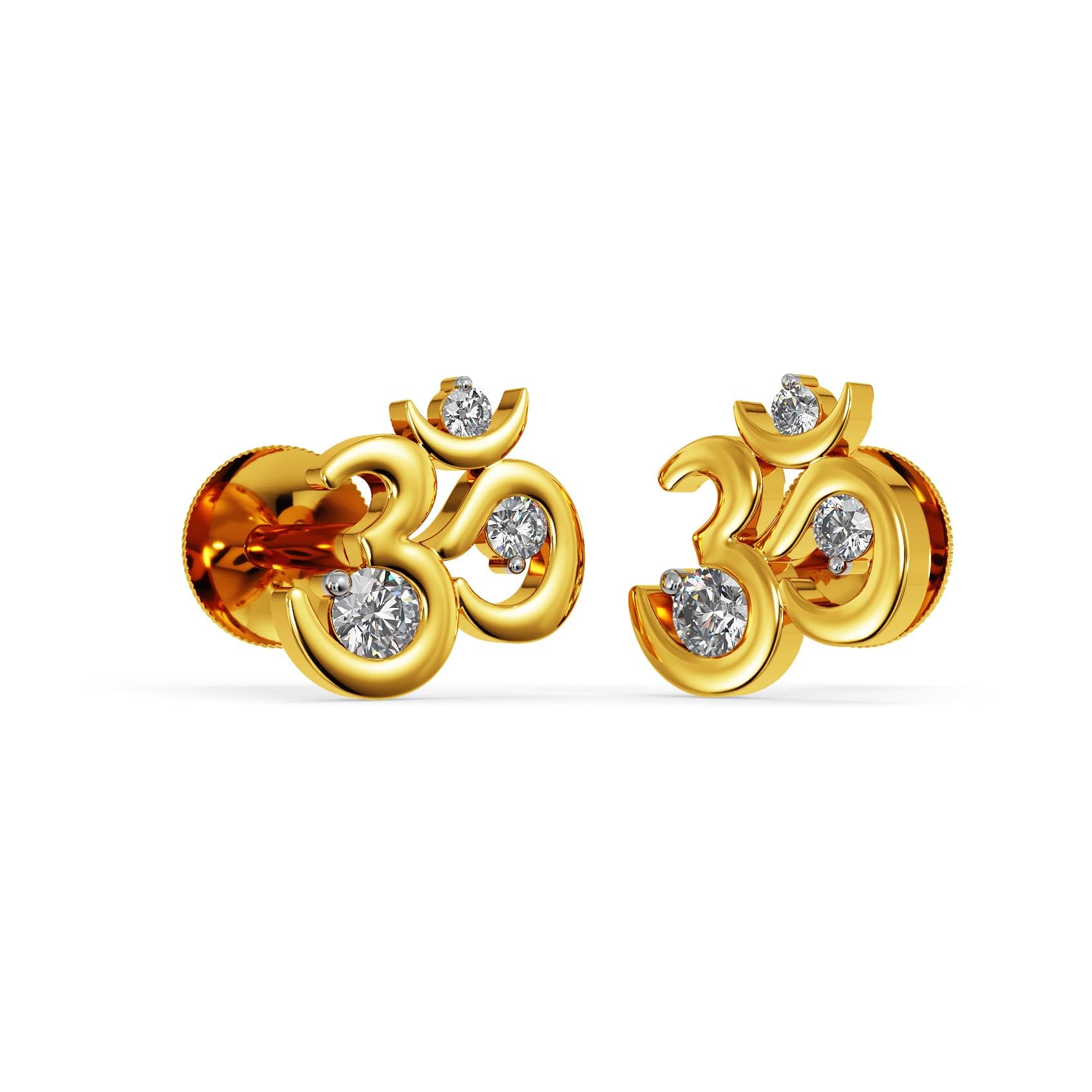 22 KT Purity | HUID & BIS Hallmark | Om Aura Gold Earrings For Unisex-image-26