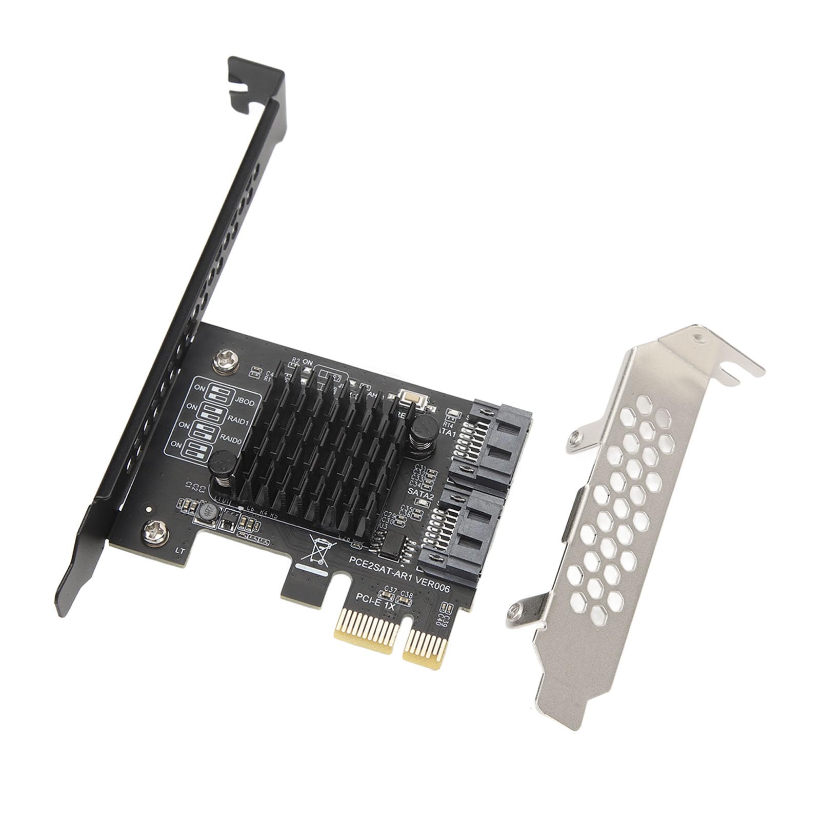 Carte D'extension SATA 3.0, Carte D'extension 2 Ports PCIE vers SATA3.0, Carte Contrôleur Raid PCIE SATAIII, Haute Vitesse 6 Gbit/s, Prise en Charge RAID0 RAID1 SPAN, pour 8