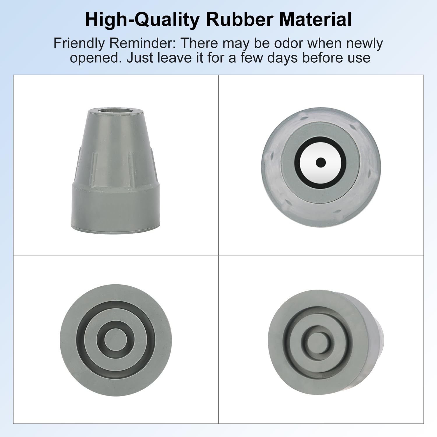 supregear 2-Pack Gumowe Końcówki do Laski, Końcówki do Kuli o Średnicy 22 mm Wytrzymałe z Dodatkowo Szeroką Antypoślizgową Bazą Końcówki Zamienników do Laski Spacerowej Akcesoria do Chodzenia, Szary
