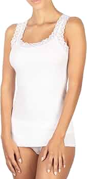 Canotta Intima Donna In Cotone Modal - Con Pizzo E Costine, Made In Italy - Foto 12