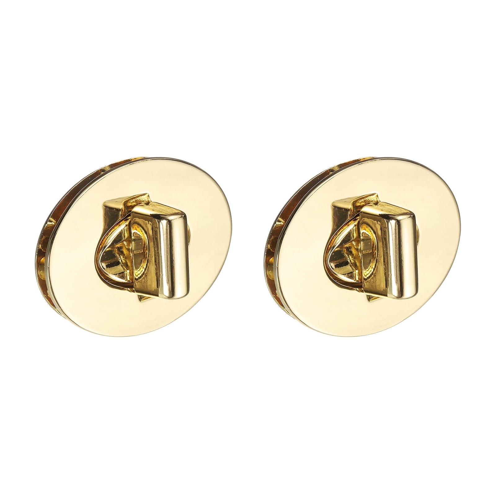 sourcing map 2Pcs Twist Turn Lock Clasp, 46 x 35mm Closures Lock Fasteners for Purse Zinc Alloy Oval Bag Closure Clip Hardware Accessories for DIY Handbag Craft, Gold — image 1