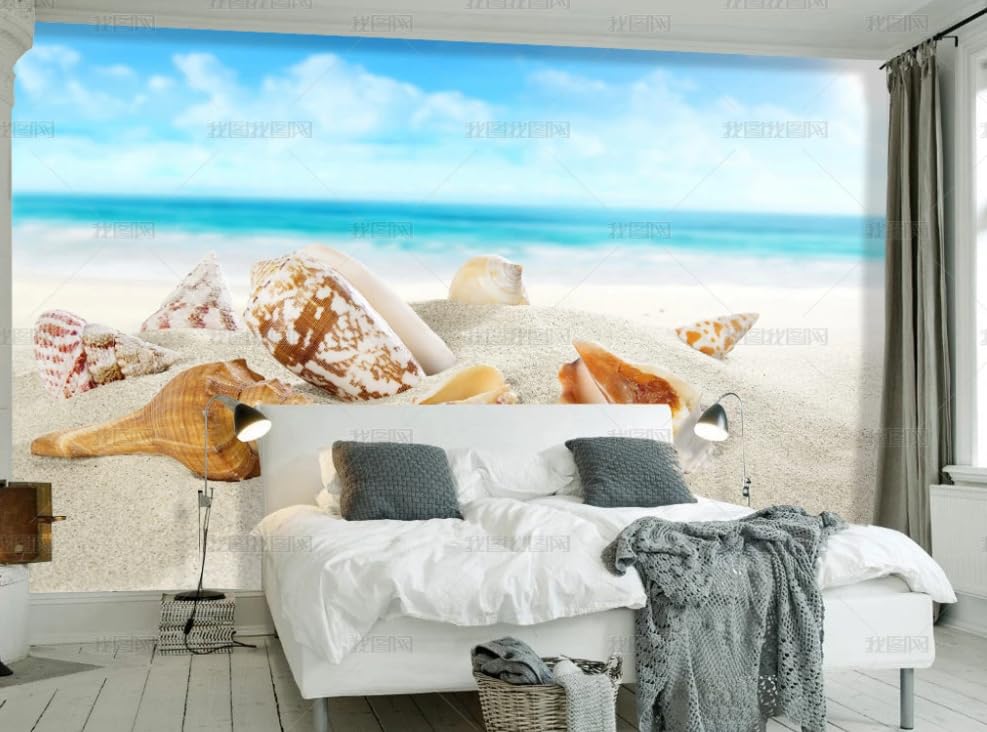 Mural pour salon chic en papier peint intissé haut de gamme seaside 350cm